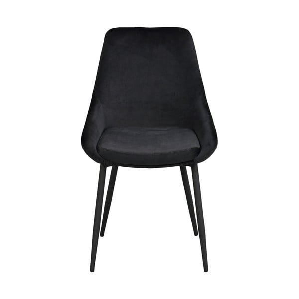 Črni žametni jedilni stoli v kompletu 2 kos Sierra - Rowico-image-3