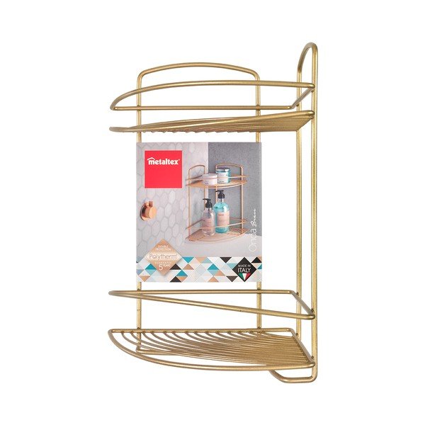Kotna jeklena kopalniška polica v zlati barvi Onda – Metaltex-image-2