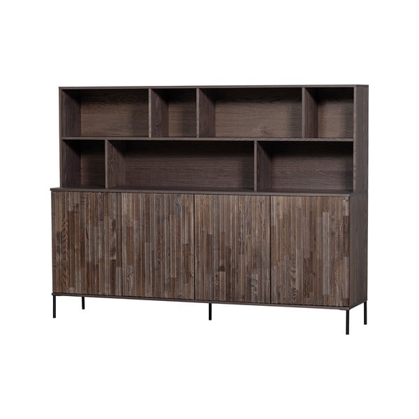 Rjav regal v jesenovem dekorju 200x150x44 cm Gravure – WOOOD-image-3