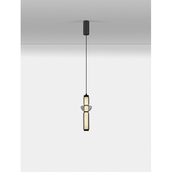 Siva steklena LED zatemnitvena viseča svetilka ø 12 cm Ulon – Nova Luce-image-4