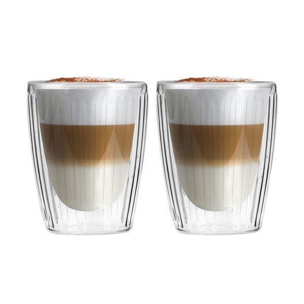 Steklene skodelice v kompletu za kapučino 2 ks 250 ml Livio Duo – Vialli Design