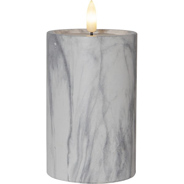 Siva in bela betonska LED sveča Star Trading Flamme Marble, višina 15 cm