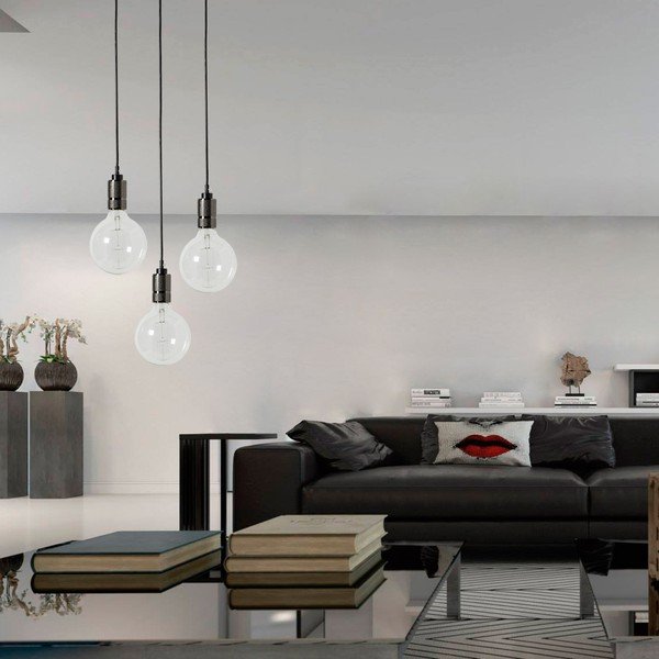 Črna viseča svetilka brez senčila SULION Vintage-image-1