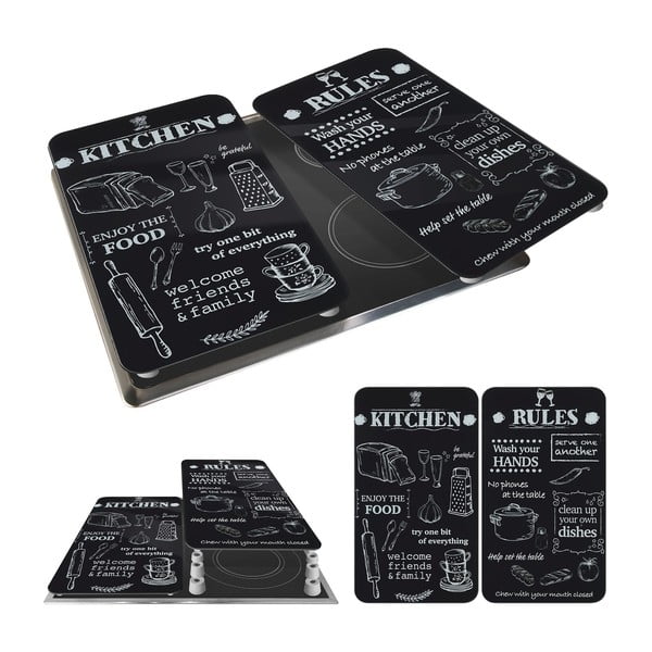 Zaščitne plošče za štedilnik iz kaljenega stekla 2 ks 52x30 cm Kitchen Rules – Maximex-image-3