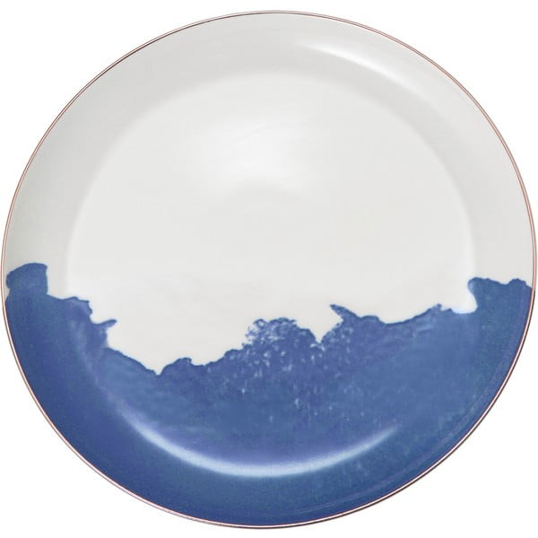 Komplet 2 modro-belih porcelanskih desertnih krožnikov Westwing Collection Rosie, ø 21 cm