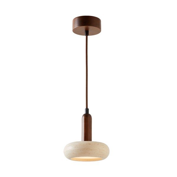 Rjava/bež LED viseča svetilka s kamnitim senčilom ø 15 cm Karo – Opviq lights