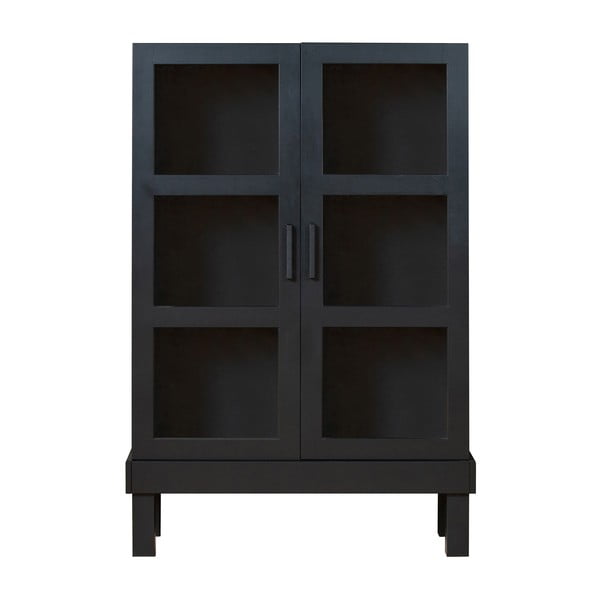 Črna vitrina iz masivnega bora 107x160 cm Bonk – Basiclabel 