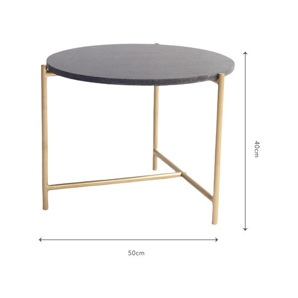 Črna marmorna okrogla mizica ø 50 cm Morgans – Really Nice Things-image-4