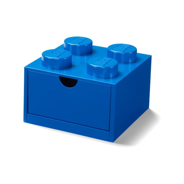 Modra škatla za pisalno mizo s predalom LEGO® , 15 x 16 cm