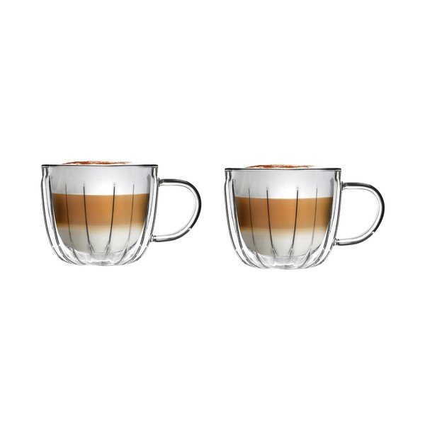 Steklene skodelice v kompletu za kapučino 2 ks 350 ml Tulip – Vialli Design