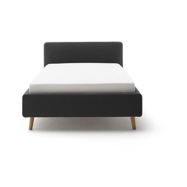 Antracitno siva oblazinjena postelja brez letvenega dna 120x200 cm Mattis – Meise Möbel-image-3