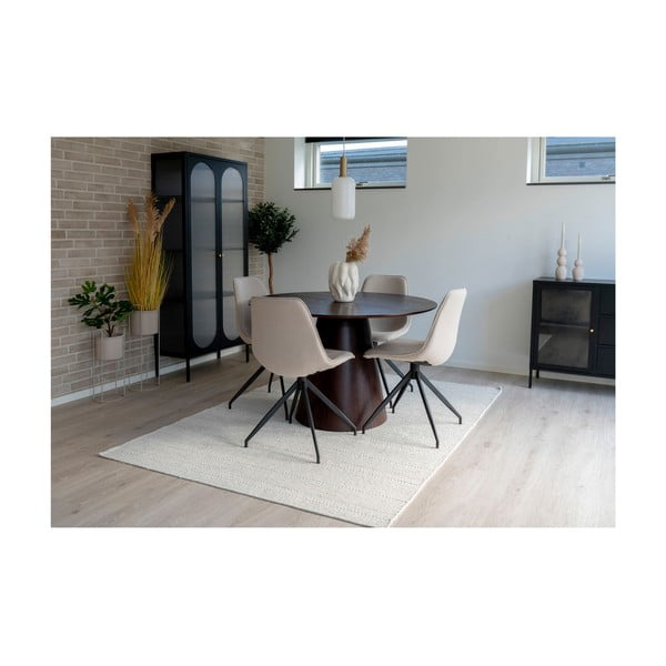 Okrogla jedilna miza z mizno ploščo v orehovem dekorju ø 120 cm Bolton – House Nordic-image-3