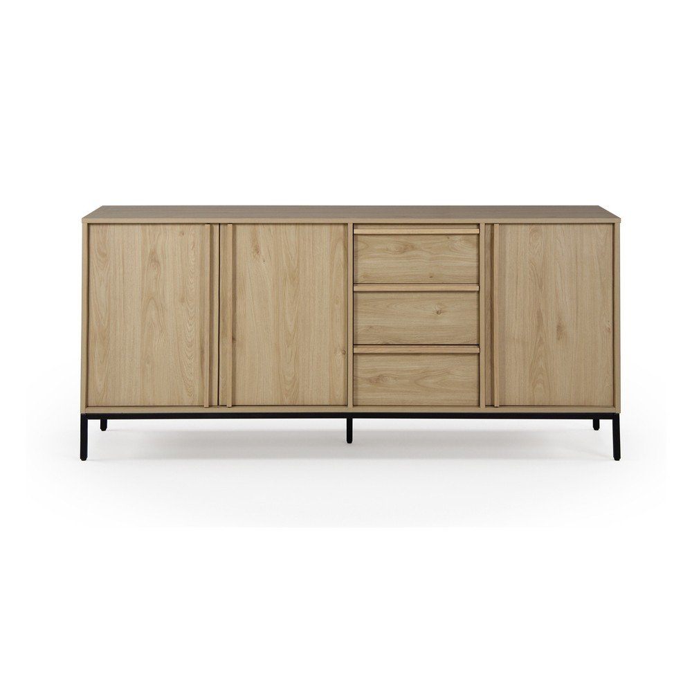 Komoda v hrastovem dekorju v naravni barvi 180x80x40 cm Luc