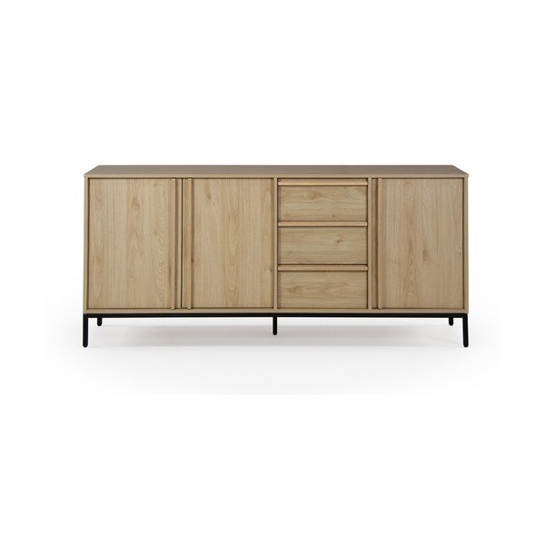 Komoda v hrastovem dekorju v naravni barvi 180x80x40 cm Luc – Marckeric
