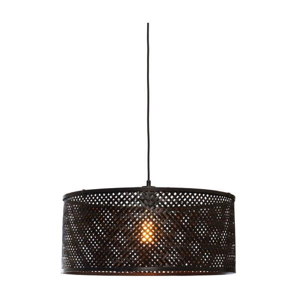 Črna viseča svetilka z bambusovim senčnikom ø 50 cm Java – Good&Mojo