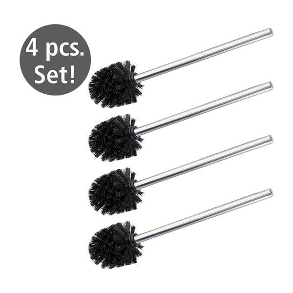 Nadomestne WC ščetke iz nerjavečega jekla v sijajno srebrni barvi v kompletu 4 ks Ø8cm – Wenko