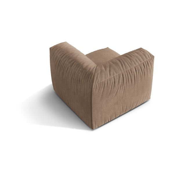 Svetlo rjav žameten modul za sedežno garnituro (s kotom po izbiri) Martina – Micadoni -image-2