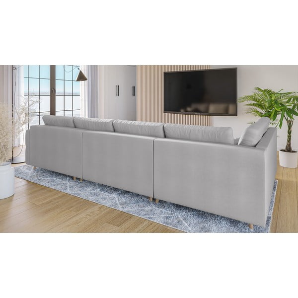 Svetlo siva kotna sedežna garnitura (z desnim kotom) Ariella – Ropez-image-3