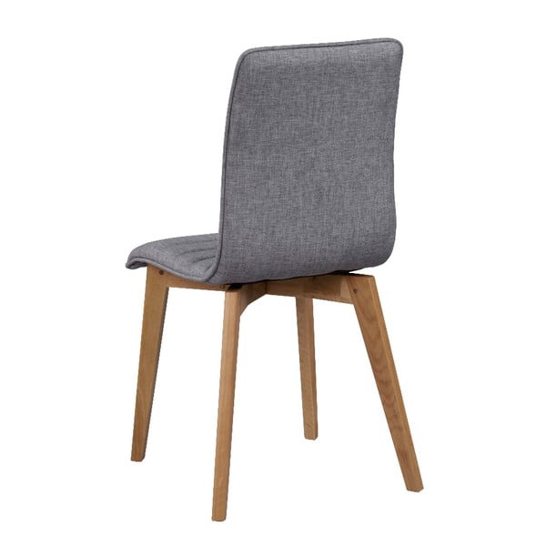 Siv jedilni stol z rjavimi nogami Rowico Grace-image-4