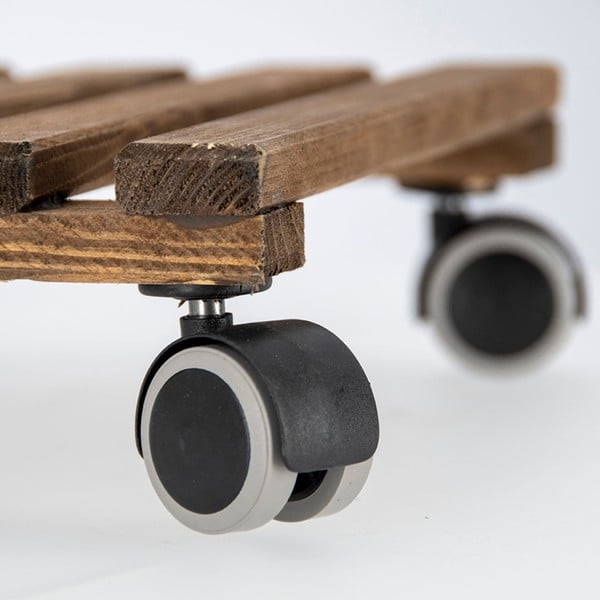 Rjav lesen premičen podstavek za cvetlični lonček Esschert Design, 29 x 29 cm-image-1