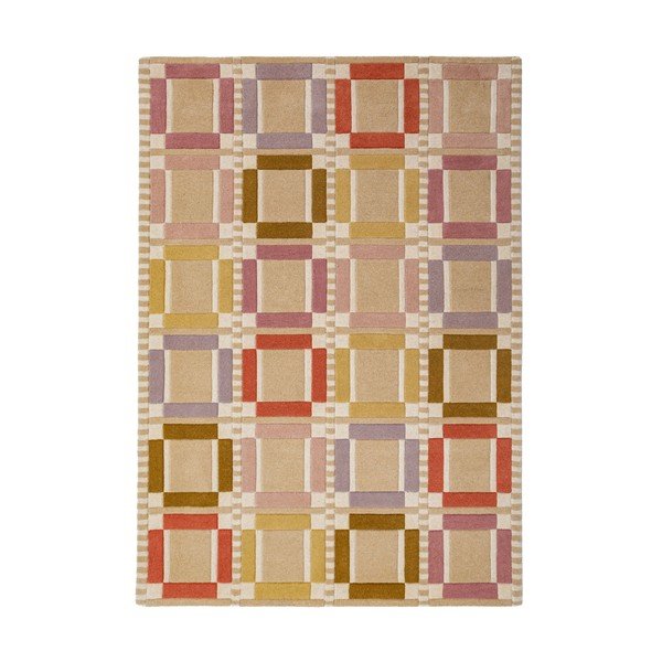 Ročno tkana volnena preproga v naravni barvi 140x200 cm Quadro Wool – Flair Rugs