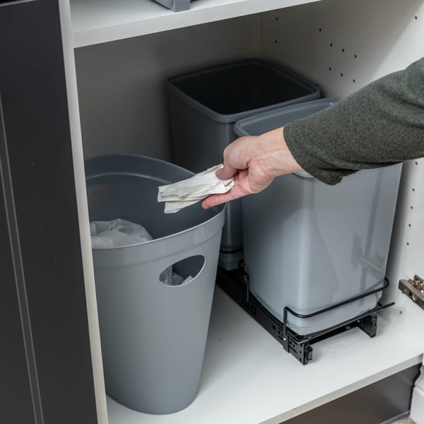 Komplet 2 sivih košev za odpadke Addis In-Cupboard Bin, 10 l-image-2