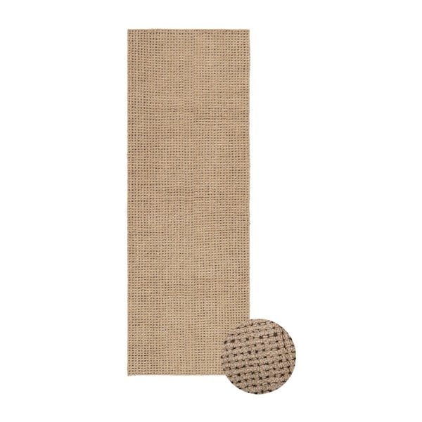 Pralen ročno tkan volnen tekač v naravni barvi 80x230 cm Unexpected Wool – Lorena Canals