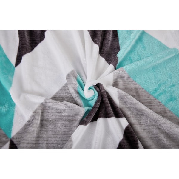 Siva/turkizna enojna posteljnina iz mikropliša 140x200 cm Abstract  – My House-image-1