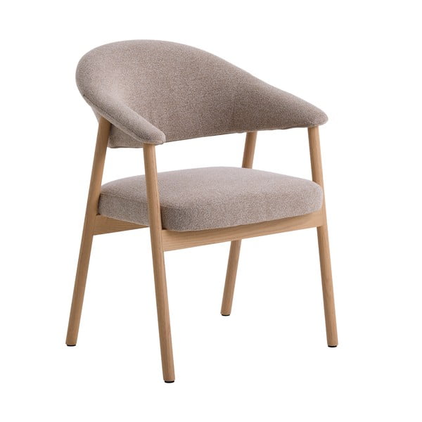 Bež jedilni stoli v kompletu z nasloni za roke 2 ks iz masivnega hrasta Elk – Unique Furniture