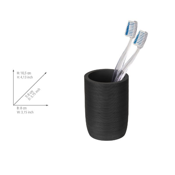 Črn lonček za zobne ščetke iz poliresina Altavalle – Wenko-image-4