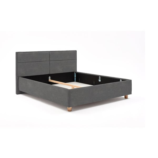 Svetlo siva zakonska postelja s prostorom za shranjevanje ProSpánek Grace, 160 x 200 cm-image-2