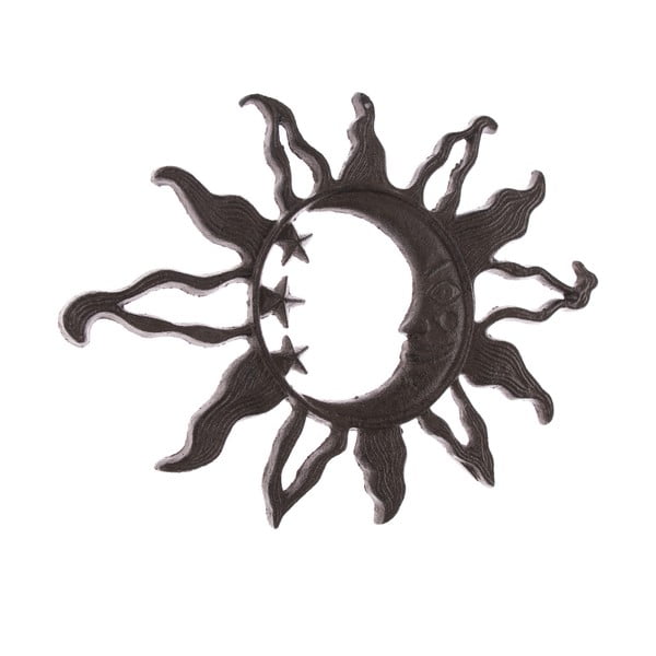 Črna zunanja litoželezna stenska dekoracija Dakls Sun