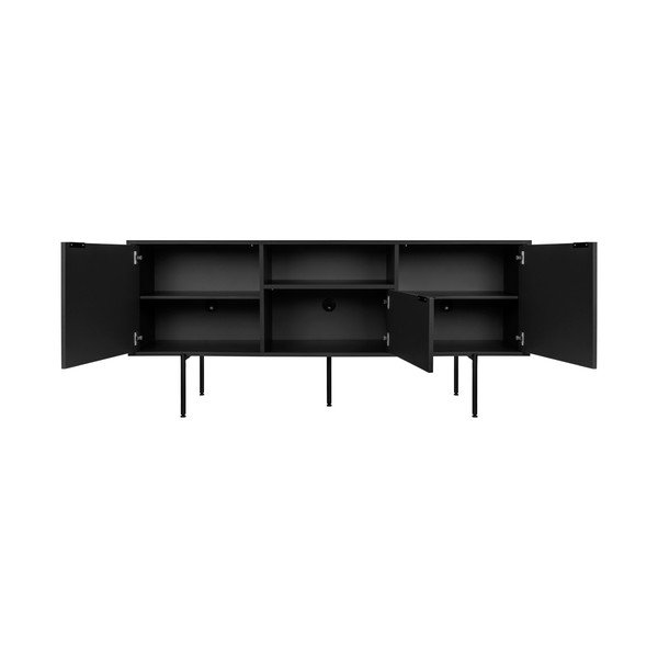 Črna TV omarica 180x79x50 cm Bau – noo.ma-image-3