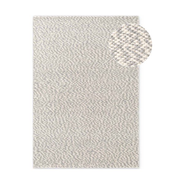 Svetlo siva/kremno bela ročno tkana volnena preproga 140x200 cm Lyon Beans – Elle Decoration