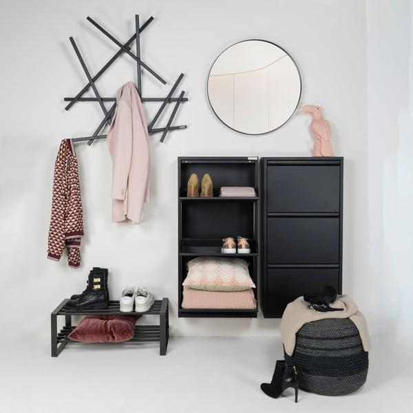 Črn kovinski stenski obešalnik 79 cm Matches – Spinder Design-image-1