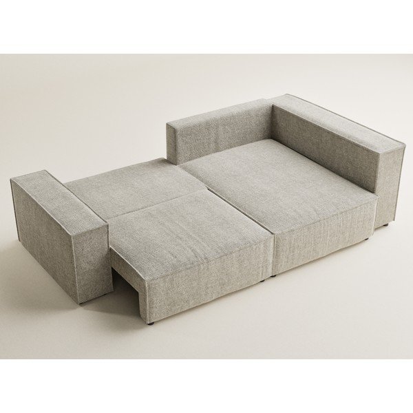 Bež raztegljiva/s prostorom za shranjevanje kotna sedežna garnitura iz šenilje (desni kot/v obliki črke L) Tonga – Maison de Rêve-image-3