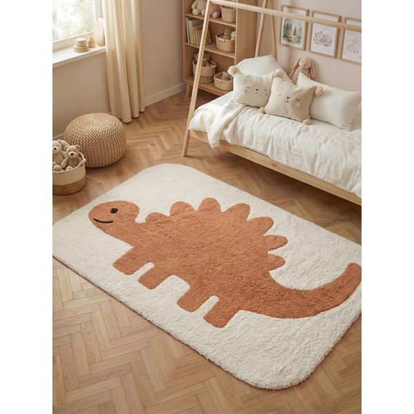 Oranžna/kremno bela pralna/ročno tkana bombažna otroška preproga 140x200 cm Snuggle Doro – Hanse Home-image-1