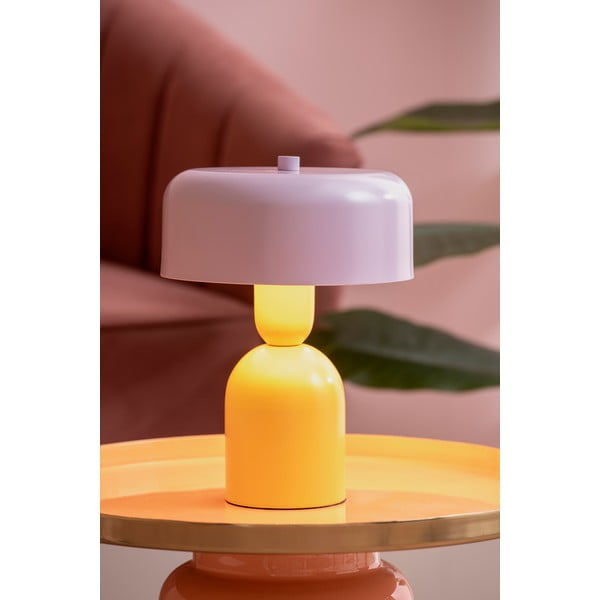 Rumena/vijolična namizna svetilka (višina 24 cm) Double Funky – Leitmotiv-image-1