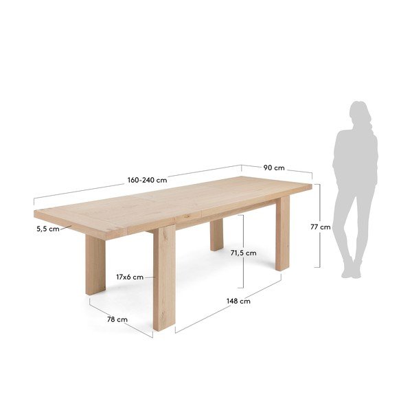 Zložljiva jedilna miza La Forma Dobry, dolžina 160-240 cm-image-1