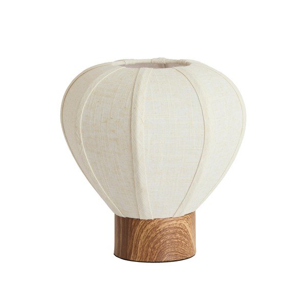 Kremno bela kovinska namizna svetilka s tekstilnim senčilom (višina 23,5 cm) Kyzo – Light & Living