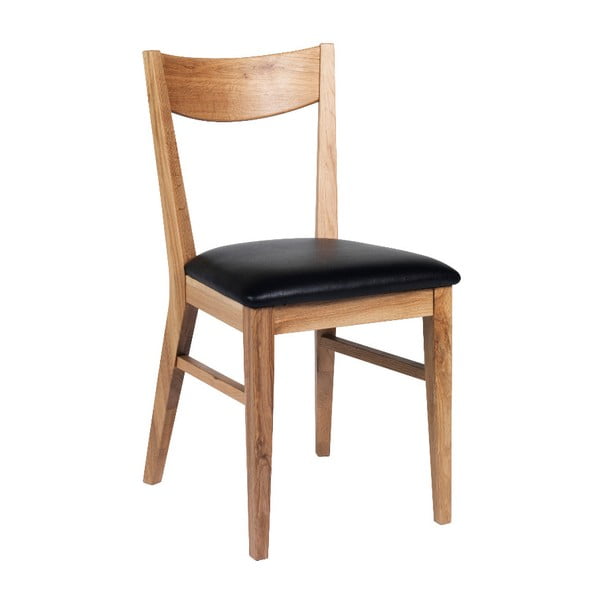 Jedilni stol iz rjavega hrasta s črnim sedežem Rowico Dylan
