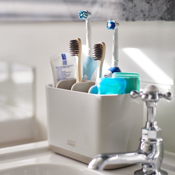 Bež plastično stojalo za zobne ščetke EasyStore – Joseph Joseph-image-1