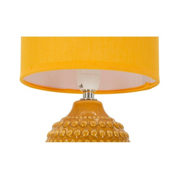 Gorčično rumena keramična namizna svetilka s tekstilnim senčilom (višina 30,5 cm) Points – Mauro Ferretti-image-4