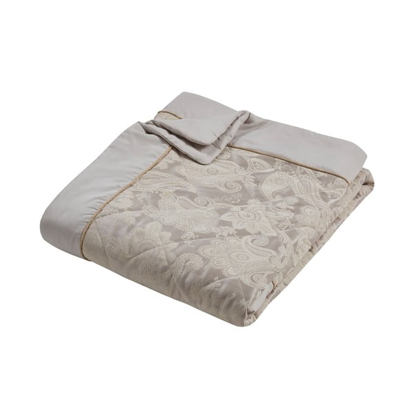 Bež prešito pregrinjalo iz žakarja 240x260 cm Opulent Jacquard – Catherine Lansfield
