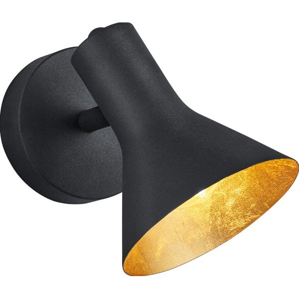 Črna kovinska stenska svetilka ø 11 cm Nina – Reality
