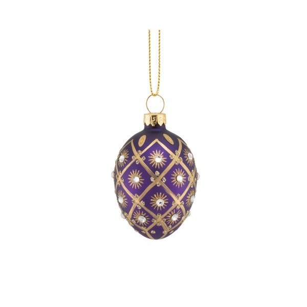 Stekleni božični okraski v kompletu 4 ks 4 cm Diamante Oval – Sass & Belle-image-2