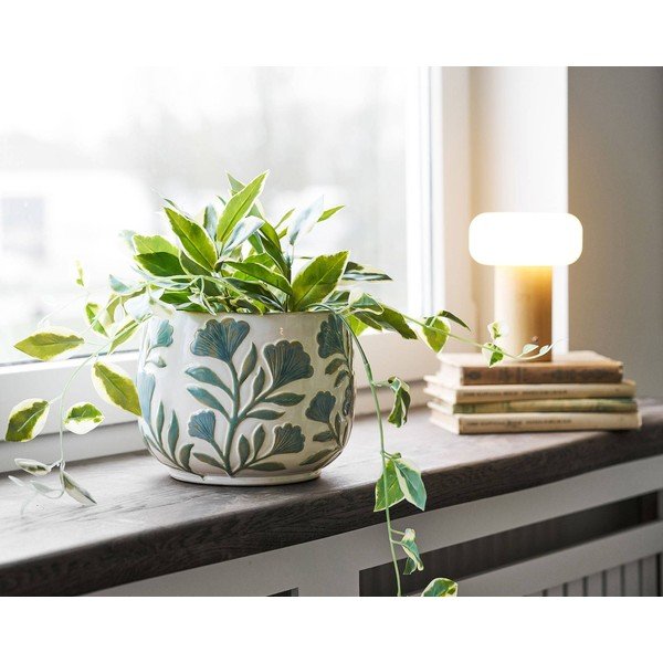 Keramičen ročno poslikan okrasni cvetlični lonec za zelišča ø 22,5 cm – House Nordic-image-2