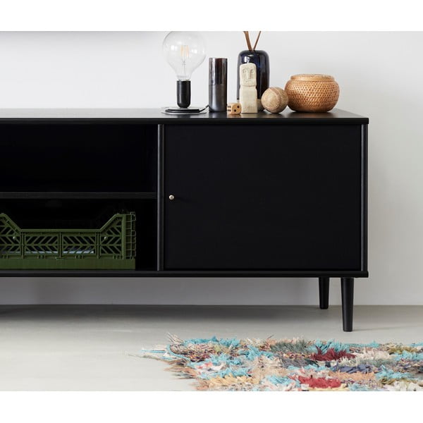 Črna TV omarica s kovinskimi nogami Mistral 233-image-1