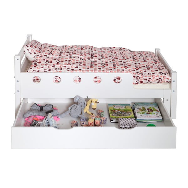 Bel otroški predal za pod posteljo 70x140 cm White Junior – Flexa-image-1
