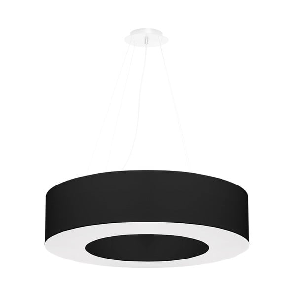 Črna viseča svetilka s tekstilnim senčnikom ø 70 cm Galata – Nice Lamps